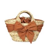  Túi Cói TieBow Basket Thời Trang Nữ Chu Du - Nơ Cam 