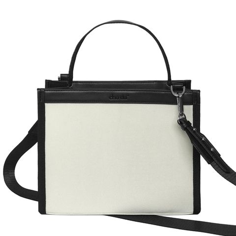  Túi Daily Canvas Quai Da Thời Trang Nam Nữ Chu Du - Màu Trắng Kem - Size Vừa 