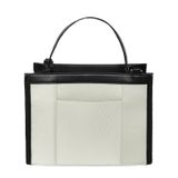  Túi Daily Canvas Quai Da Thời Trang Nam Nữ Chu Du - Màu Trắng Đính Hoa - Size Vừa 