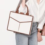  Túi Canvas Quai Da Thời Trang Nam Nữ Chu Du - Letter Bag 13 Inches - Màu Trắng 