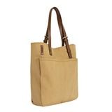  Túi Tote Canvas Quai Da Thời Trang Nam Nữ Chu Du - August Bag - Màu Vàng 15 Inches 