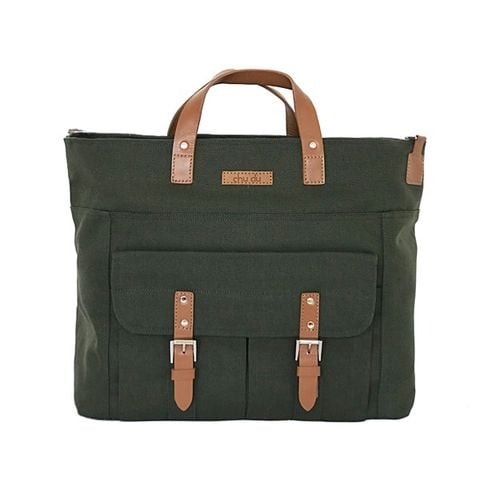  Túi Canvas Quai Da Thời Trang Nam Nữ Chu Du - Mr.Square Bag - Màu Rêu 