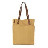  Túi Tote Canvas Quai Da Thời Trang Nam Nữ Chu Du - August Bag - Màu Vàng 15 Inches 