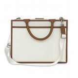  Túi Canvas Quai Da Thời Trang Nam Nữ Chu Du - Letter Bag 13 Inches - Màu Trắng 