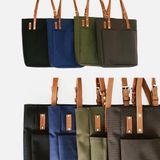  Túi Tote Canvas Quai Da Thời Trang Nam Nữ Chu Du - August Bag - Màu Đen 15 Inches 