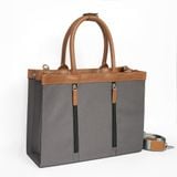  Túi Canvas Quai Da Thời Trang Nam Nữ Chu Du - Wipac Bag 15 Inches - Màu Xám 