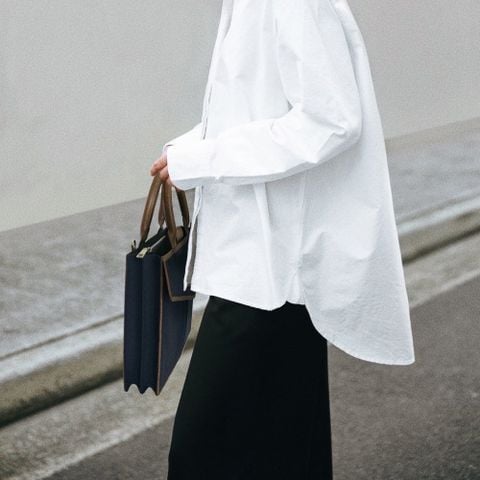  Túi Canvas Quai Da Thời Trang Nam Nữ Chu Du - Letter Bag 13 Inches - Màu Xanh Navy 