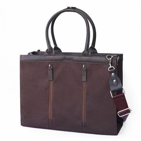  Túi Canvas Quai Da Thời Trang Nam Nữ Chu Du - Wipac Bag 15 Inches - Màu Nâu Đậm 