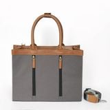  Túi Canvas Quai Da Thời Trang Nam Nữ Chu Du - Wipac Bag 15 Inches - Màu Xám 