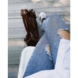  Túi Canvas Quai Da Thời Trang Nam Nữ Chu Du - Wipac Bag 13 Inches - Màu Nâu Đậm 