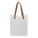  Túi Tote Canvas Quai Da Thời Trang Nam Nữ Chu Du - August Bag - Màu Trắng 15 Inches 