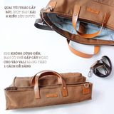  Túi Canvas Quai Da Thời Trang Nam Nữ Chu Du - Mr.Square Bag - Màu Nâu Vàng 