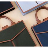  Túi Canvas Quai Da Thời Trang Nam Nữ Chu Du - Letter Bag 13 Inches - Màu Xanh Rêu 