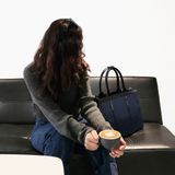  Túi Canvas Quai Da Thời Trang Nam Nữ Chu Du - Wipac Bag 15 Inches - Màu Xanh Navy 
