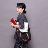  Túi Tote Canvas Quai Da Thời Trang Nam Nữ Chu Du - August Bag - Màu Đen 15 Inches 