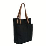  Túi Tote Canvas Quai Da Thời Trang Nam Nữ Chu Du - August Bag - Màu Đen 15 Inches 