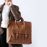 Túi Canvas Quai Da Thời Trang Nam Nữ Chu Du - Mr.Square Bag - Màu Nâu Vàng 