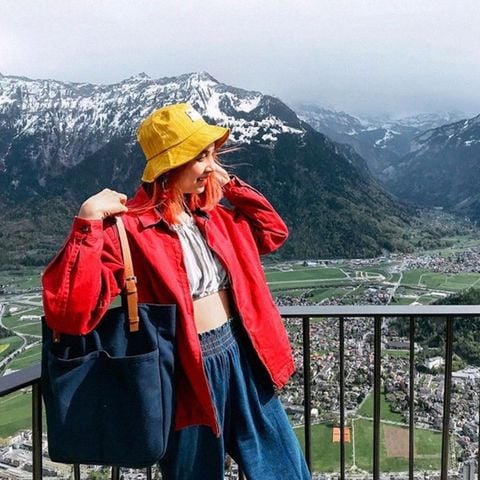  Túi Tote Canvas Quai Da Thời Trang Nam Nữ Chu Du - August Bag - Xanh Navy 