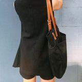  Túi Tote Canvas Quai Da Thời Trang Nam Nữ Chu Du - August Bag - Màu Đen 15 Inches 