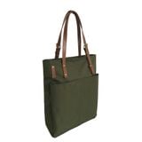  Túi Tote Canvas Quai Da Thời Trang Nam Nữ Chu Du - August Bag - Màu Xanh Rêu 15 Inches 