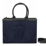  Túi Canvas Quai Da Thời Trang Nam Nữ Chu Du - Wipac Bag 15 Inches - Màu Xanh Navy 