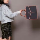  Túi Canvas Quai Da Thời Trang Nam Nữ Chu Du - Letter Bag 13 Inches - Màu Xanh Navy 