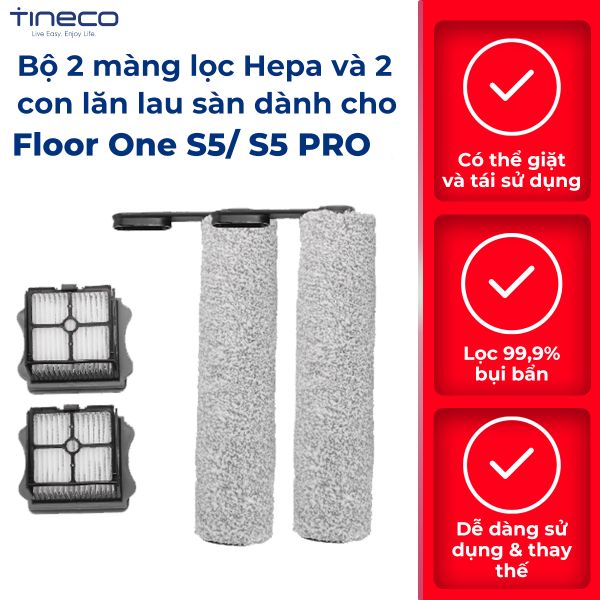 HỘP PHỤ KIỆN TINECO S5/S5 PRO (2 LỌC + 2 CON LĂN) – HÀNG CHÍNH HÃNG