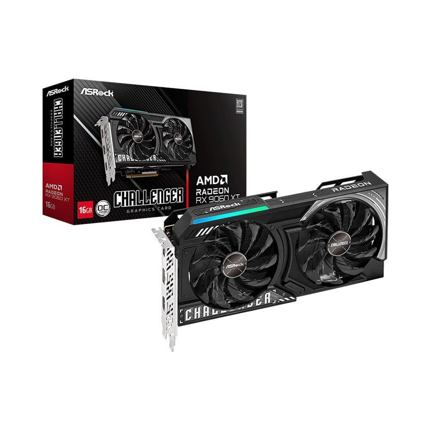  Card màn hình ASRock AMD Radeon RX 9060 XT Challenger 16GB OC 