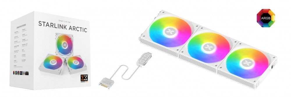 FAN CASE XIGMATEK STARLINK ARTIC - EN41310 - ARGB, MODULAR DESIGN, PACK x3