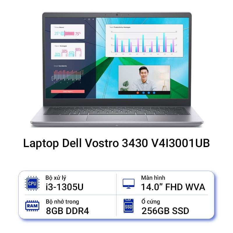 Laptop Dell Vostro 3430 V4I3001UB Gray