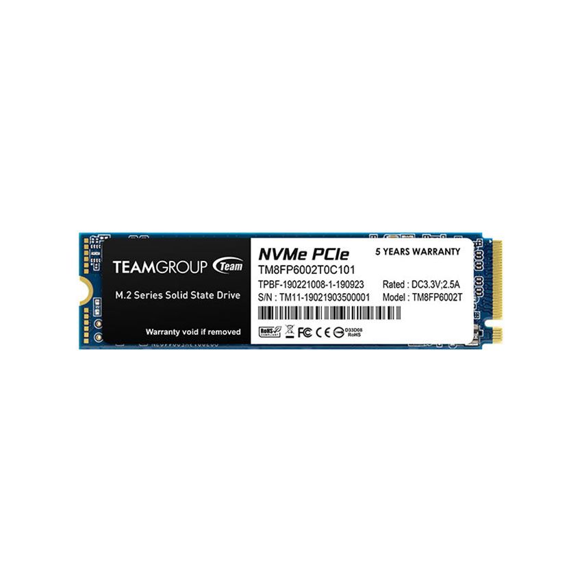  Ổ cứng SSD Teamgroup MP33 256GB M.2 2280 PCIe 3.0x4 (Đọc 1600MB/s, Ghi 1000MB/s) - (TM8FP6256G0C101) 