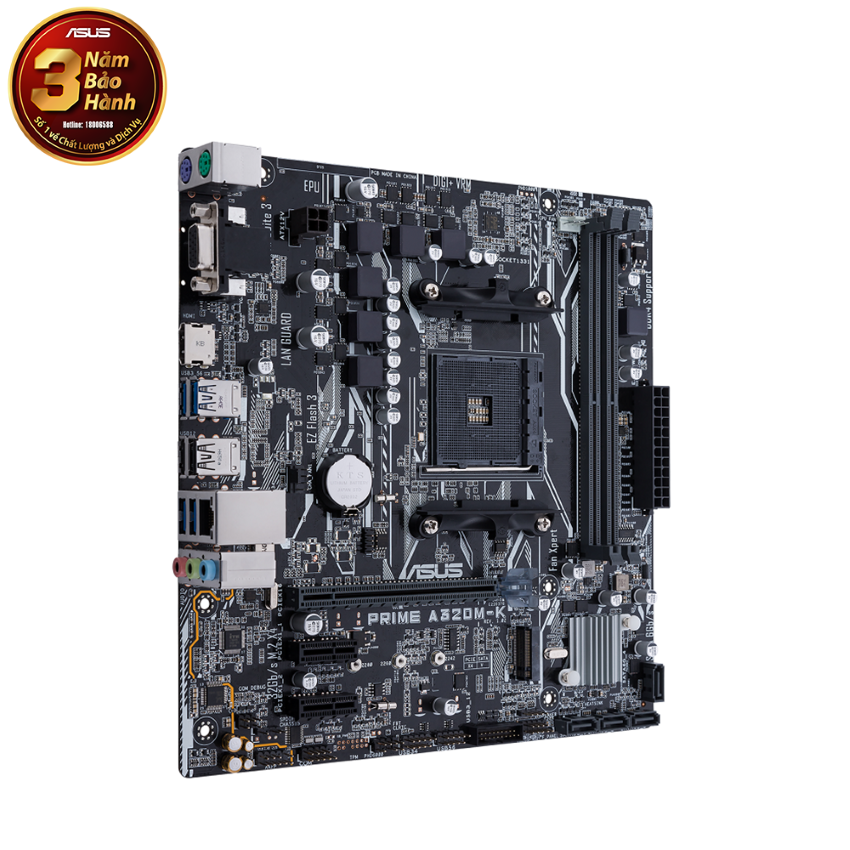 MAINBOARD ASUS PRIME A320M-K (AMD A320, SOCKET AM4, ATX, 2 KHE RAM DDR4)