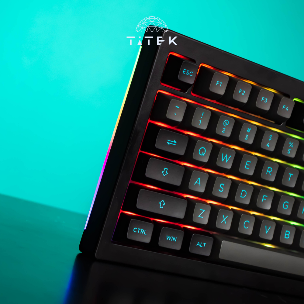 Bàn phím cơ AKKO 5075B Plus Black & Cyan (Multi-modes / RGB / Hotswap / Gasket mount)