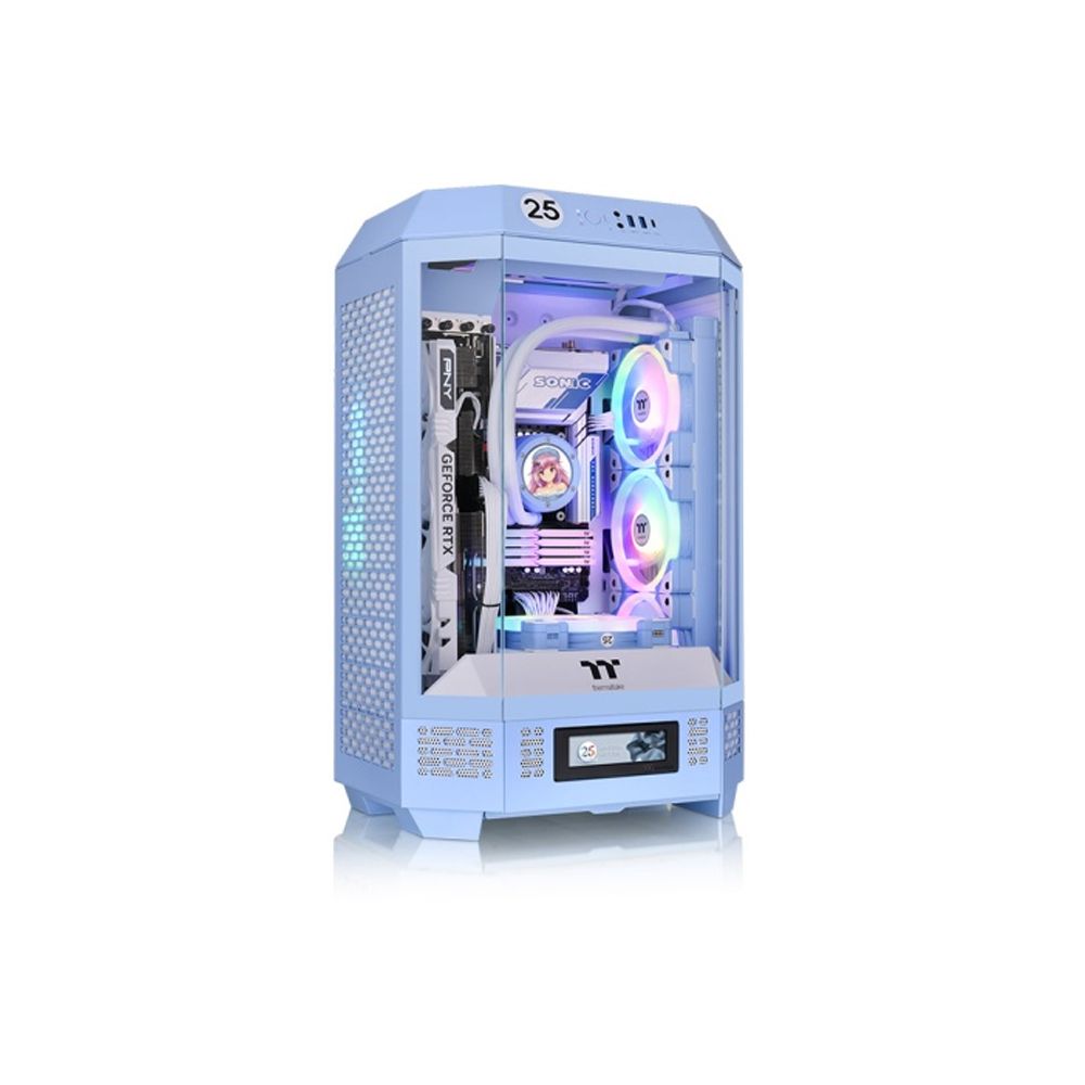 Vỏ Case Máy Tính Thermaltake Tower 300 - Black - White - Blue (Matx, 3 Fan 14cm)