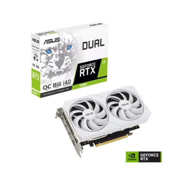  VGA ASUS Dual GeForce RTX 3060 White Edition 8GB GDDR6 (DUAL-RTX3060-8G-WHITE) 