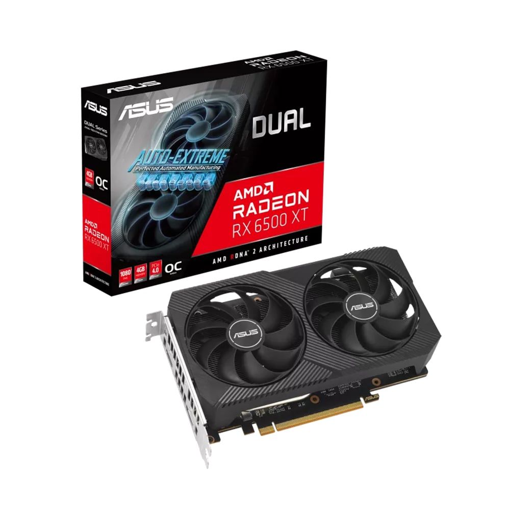  VGA Asus DUAL RX 6500 XT OC 4GB V2 (DUAL-RX6500XT-O4G-V2) 
