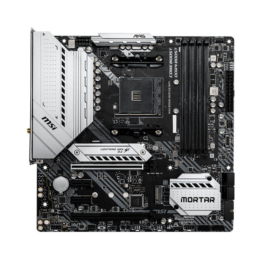MAINBOARD MSI MAG B550M MORTAR WIFI (AMD B550, SOCKET AM4, M-ATX, 4 KHE RAM DDR4)
