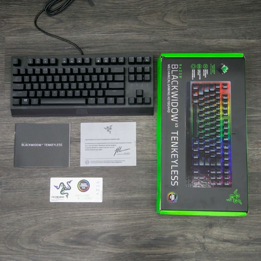 BÀN PHÍM CƠ RAZER BLACKWIDOWS V3 TENKEYLESS (USB/RGB/ĐEN)