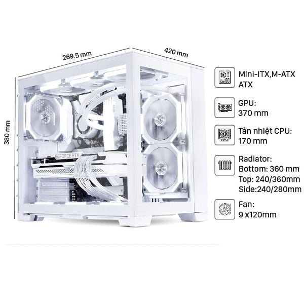 Case Lian Li PC - O11 Dynamic Mini Snow White 