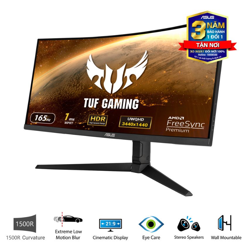 MÀN HÌNH GAMING ASUS TUF VG34VQL1B (34INCH/WQHD/VA/165HZ/1MS/CONG/LOA)