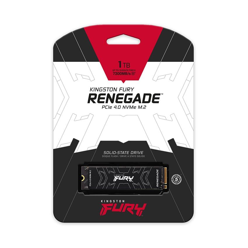 SSD Kingston Fury Renegade 1TB NVMe M.2 2280 PCIe Gen 4 x 4 (Đọc 7300MB/s, Ghi 6000MB/s)-(SFYRS/1000G)