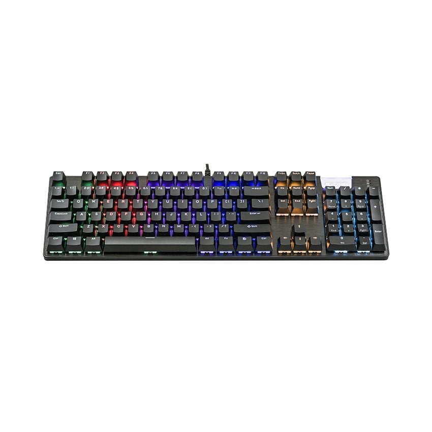 BÀN PHÍM EDRA EK312 ĐEN (USB/LED RAINBOW)