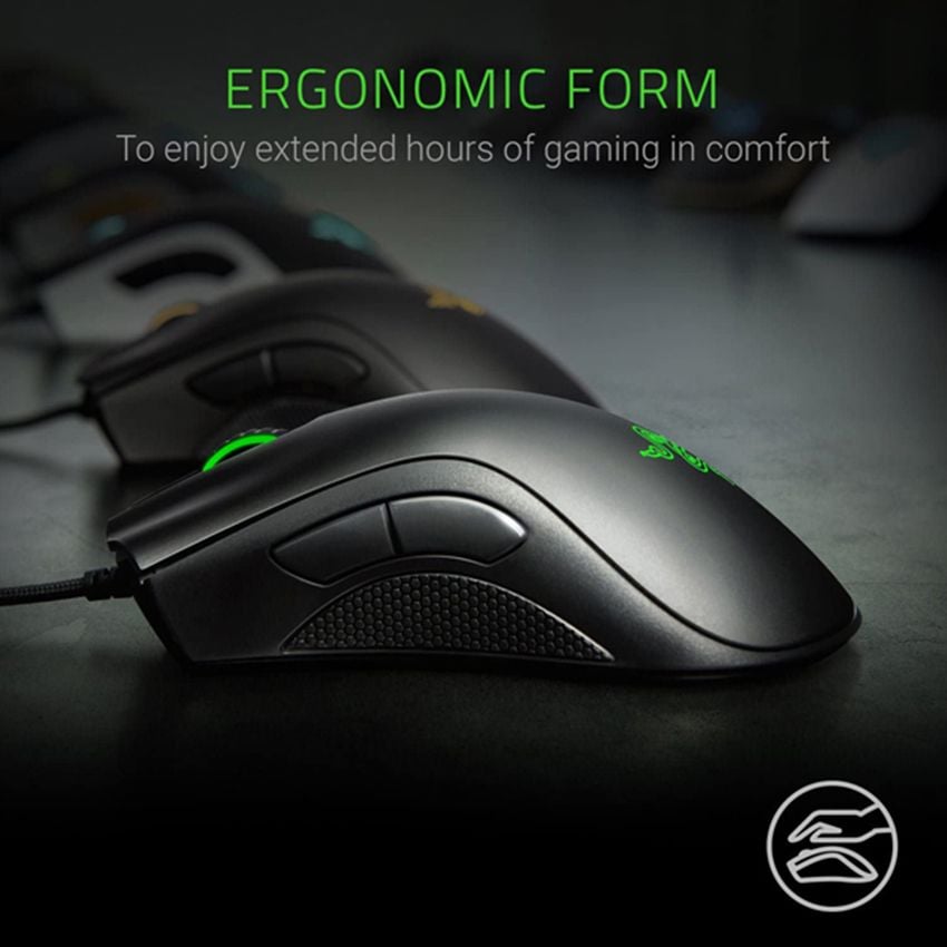 CHUỘT RAZER DEATHADDER ESSENTIAL ERGONOMIC ĐEN (USB/LED GREEN)