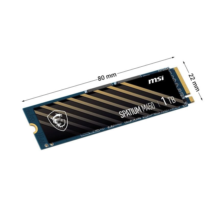 Ổ CỨNG SSD MSI SPATIUM M450 1TB NVME M.2 2280 PCIE GEN 4 X 4 (ĐỌC 3600MB/S, GHI 3000MB/S)