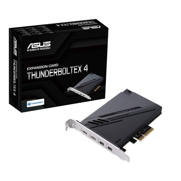  ASUS ThunderboltEX 4 with Intel® Thunderbolt™ 4 JHL 8540 Controller, 2 USB Type-C Ports, up to 40Gb/s bi-Directional Bandwidth, DisplayPort 1.4 Support, up to 100W Quick Charge 