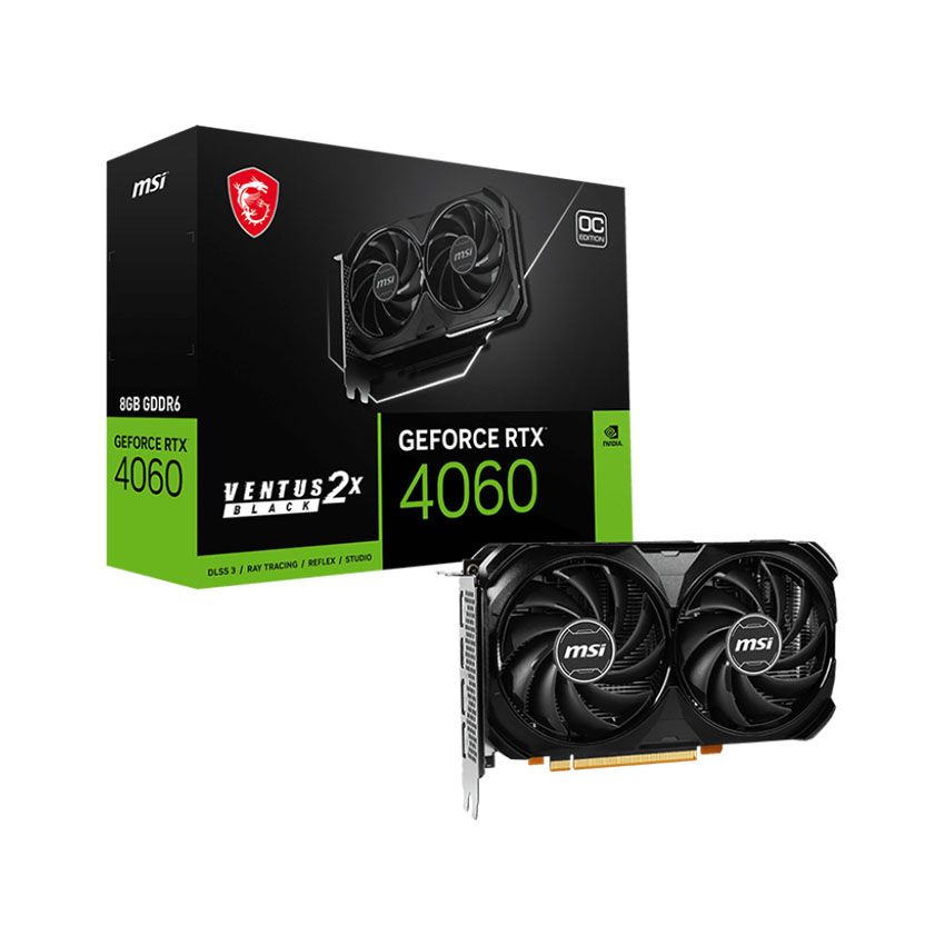  CARD MÀN HÌNH MSI RTX 4060 VENTUS 2X BLACK 8G OC 