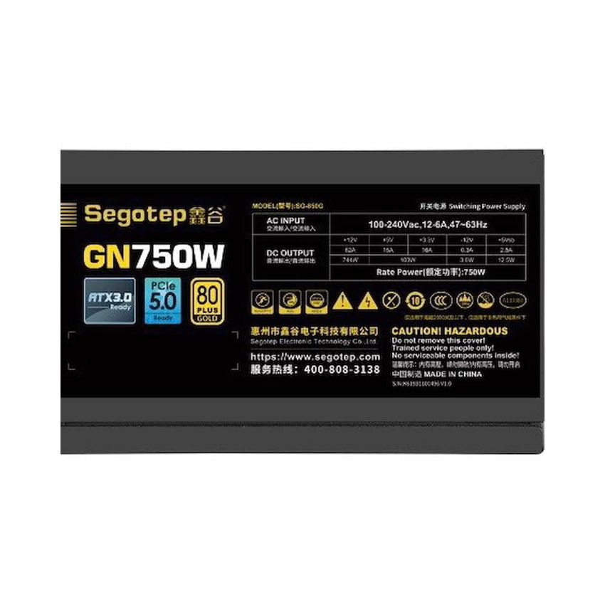 NGUỒN SEGOTEP GN750W - 750W - 80 PLUS GOLD - ATX3.0+PCIE 5.0 - NON MODULAR