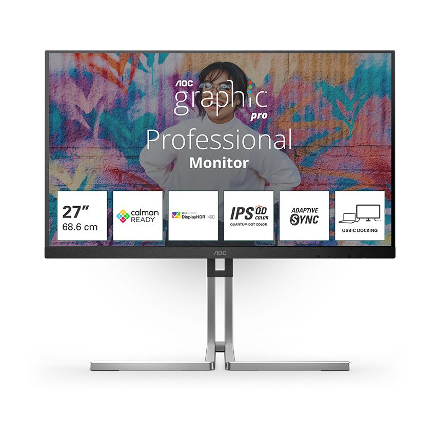 MÀN HÌNH AOC Q27U3CV/74 (27 INCH/QHD/NANO IPS/75HZ/4MS/LOA/USB-C)