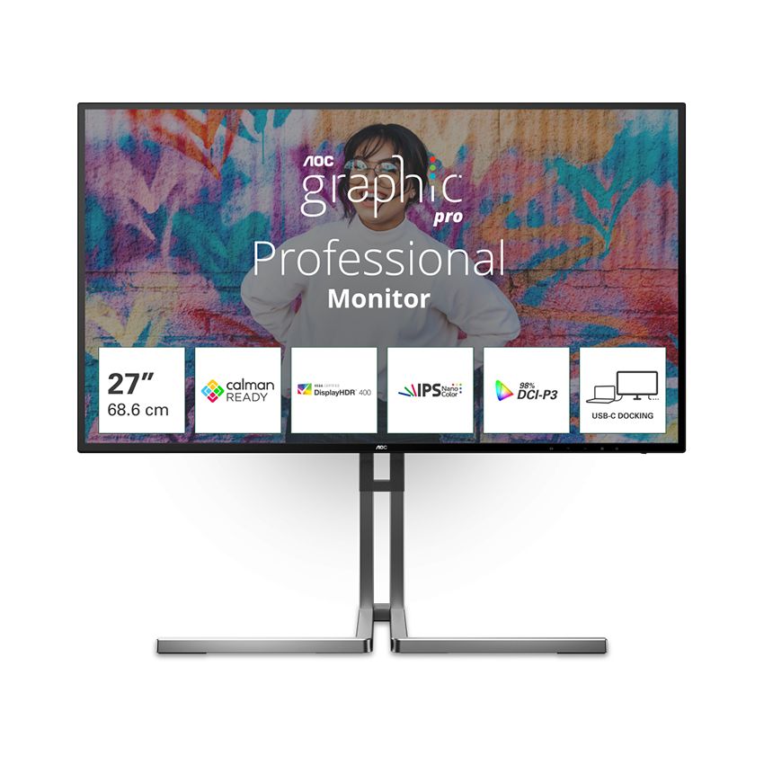 MÀN HÌNH AOC U27U3CV/74 (27 INCH/UHD/NANO IPS/75HZ/4MS/LOA/USB-C)
