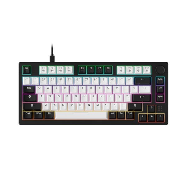  Bàn phím cơ Dareu EK75 White Black_Dream switch (Keycap PBT) 